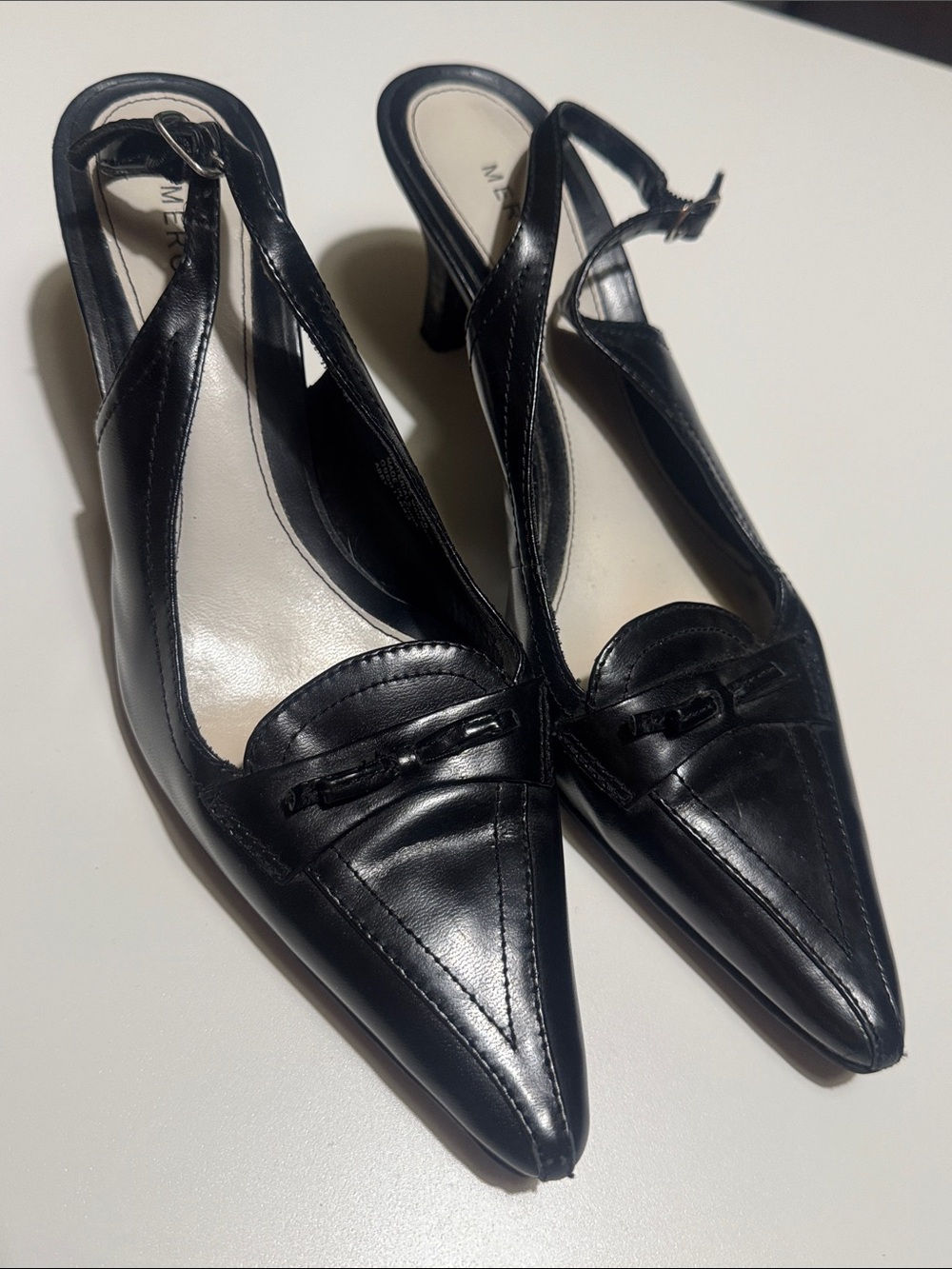 Merona Black Pointed toe kitten Heels